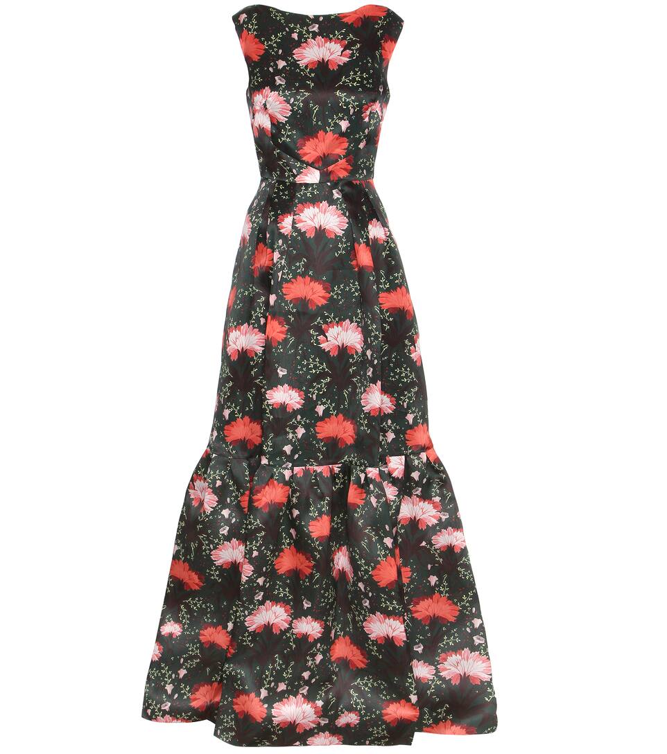 Erdem Bedrucktes Kleid Alouette aus Seidensatin