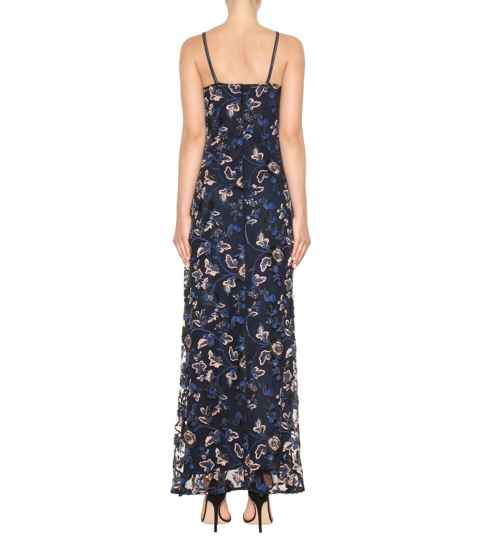 SelfPortrait Eva embroidered slip dress