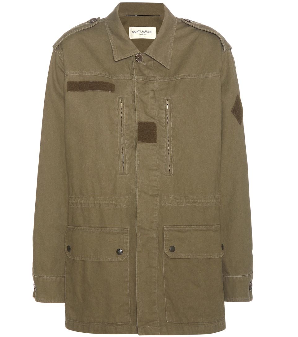 Saint Laurent Verzierter Parka Sweet Dreams aus Baumwolle und Leinen