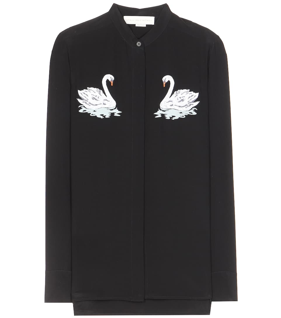 Stella McCartney Bestickte Bluse aus Seide