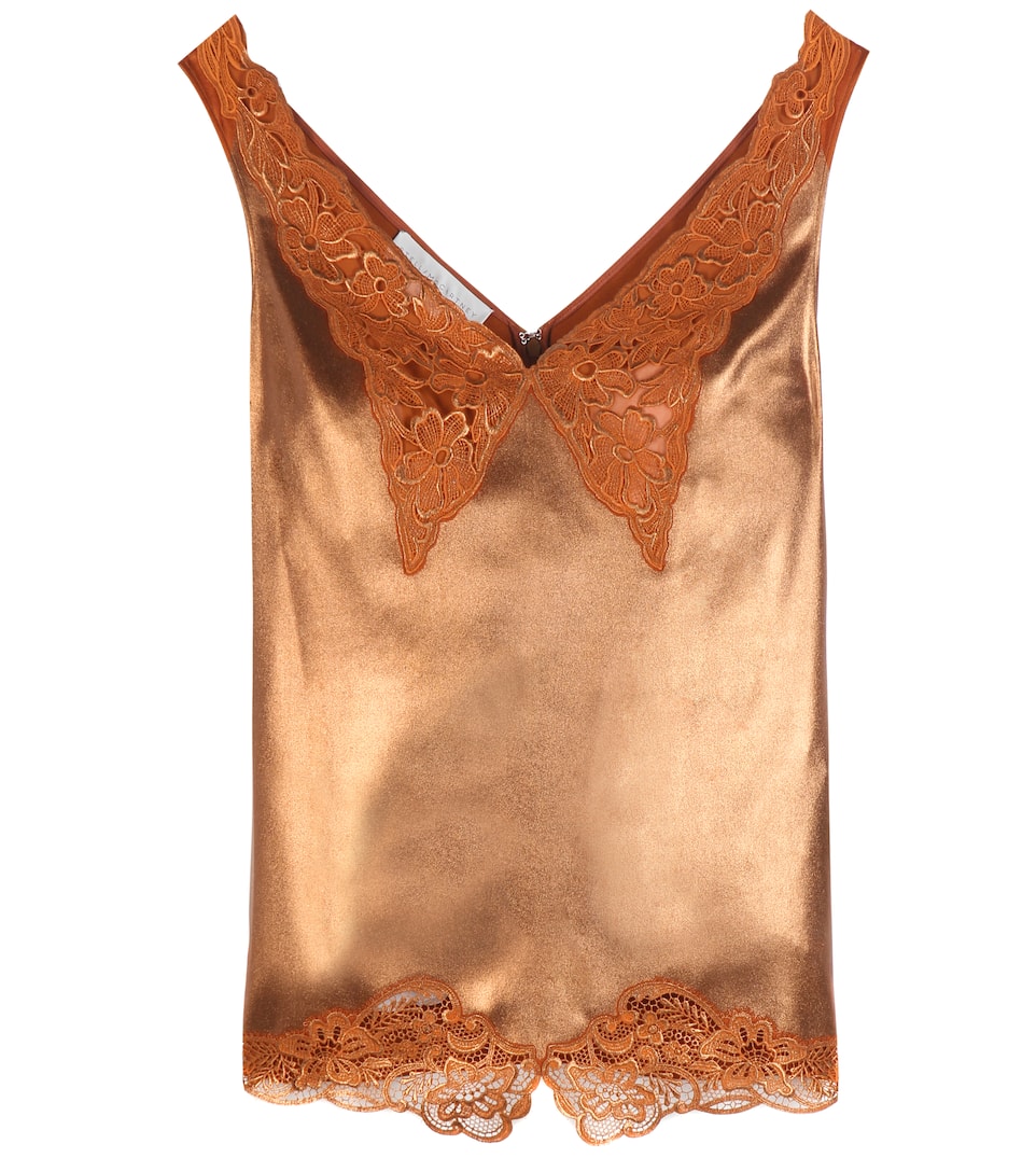 Stella McCartney Lamé-Top Anastasia mit Spitze