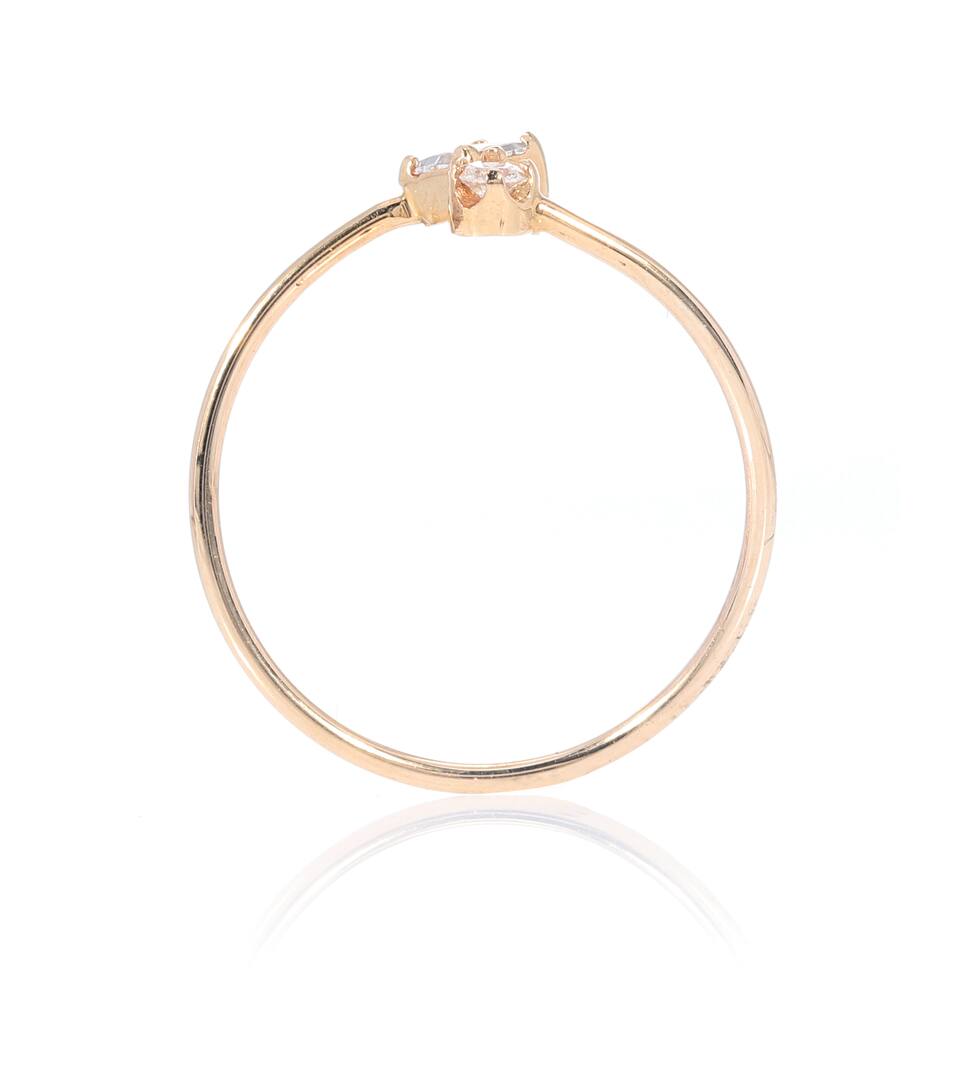 LOREN STEWART Overlap Square and Round 14kt yellow gold open band ring