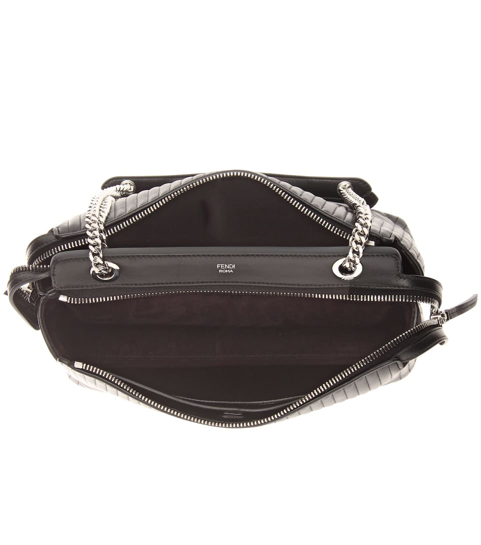 7 Stores In Stock FENDI Mini Quilted Chain Crossbody Bag, Black