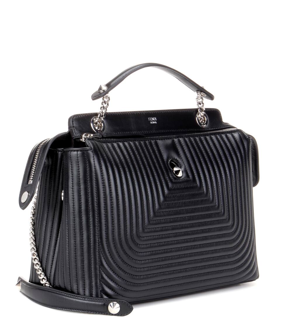 7 Stores In Stock FENDI Mini Quilted Chain Crossbody Bag, Black