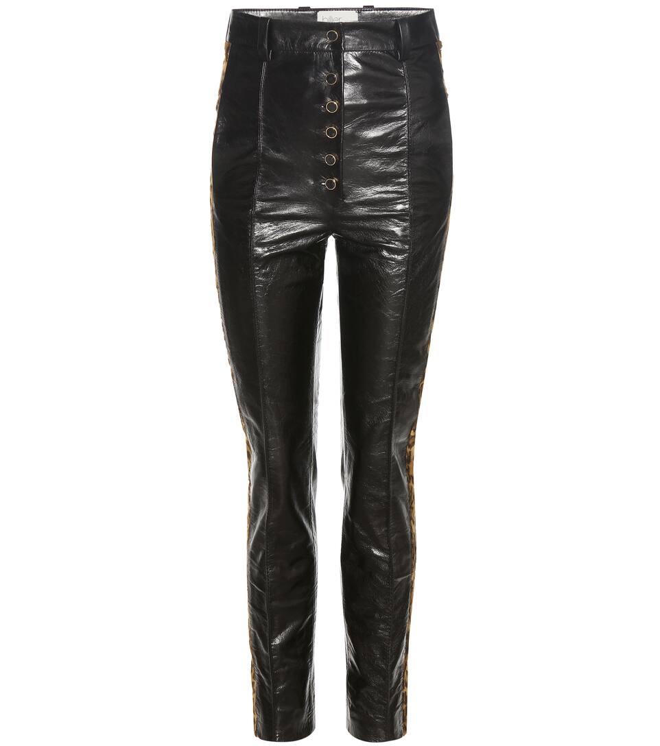 Hillier Bartley Lederhose Lea mit Faux-Fur