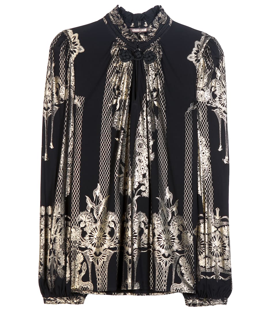 Roberto Cavalli Bedruckte Bluse aus Jersey