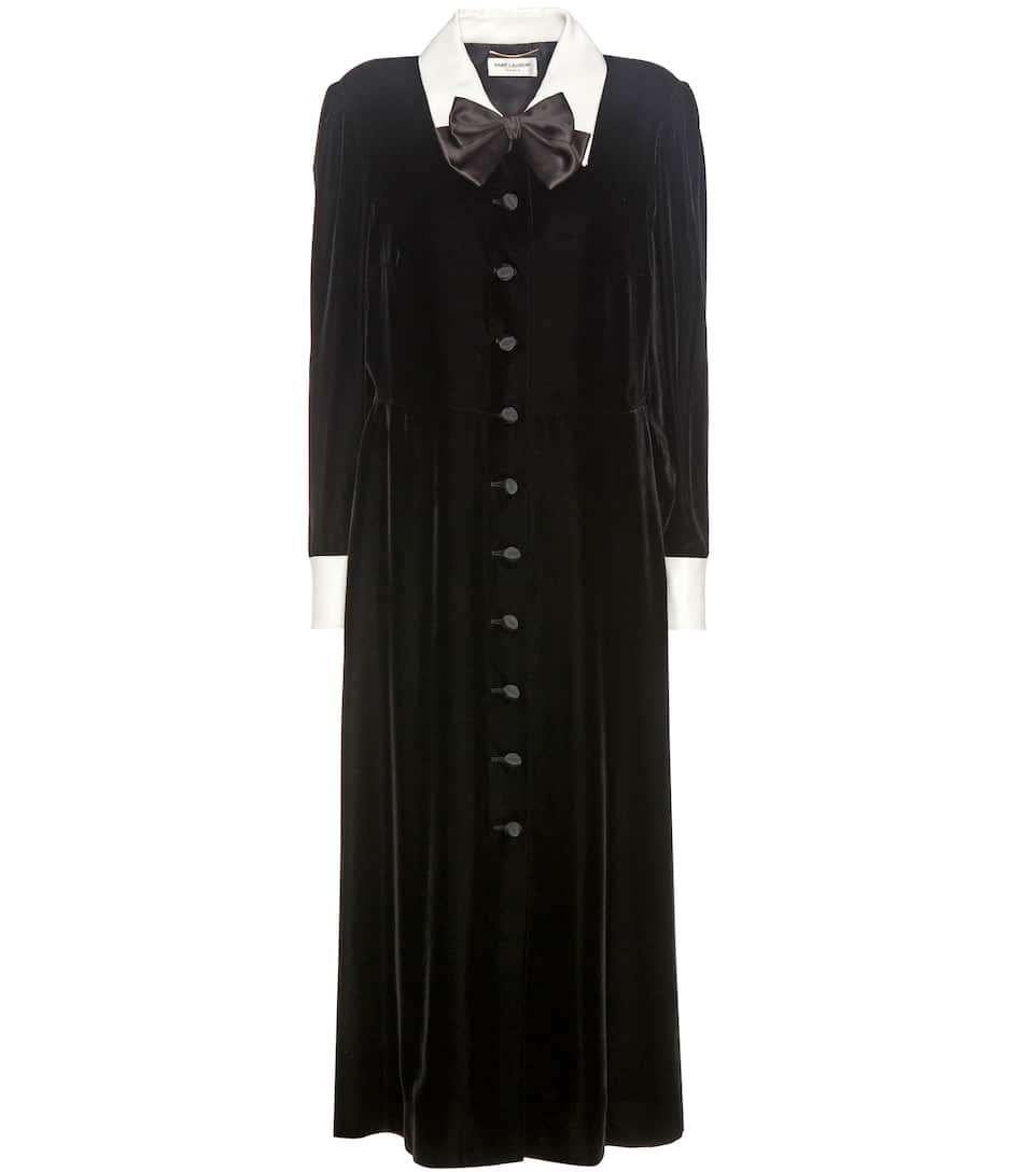 Saint Laurent Hemdblusenkleid aus Samt