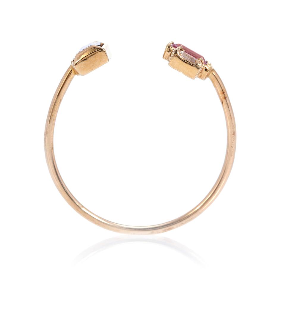 LOREN STEWART Multicoloured Structure 14kt gold ring