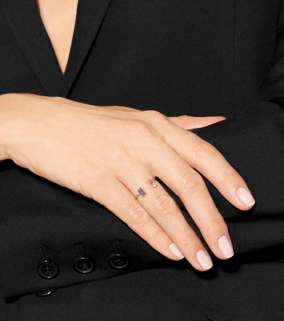 LOREN STEWART Multicoloured Structure 14kt gold ring