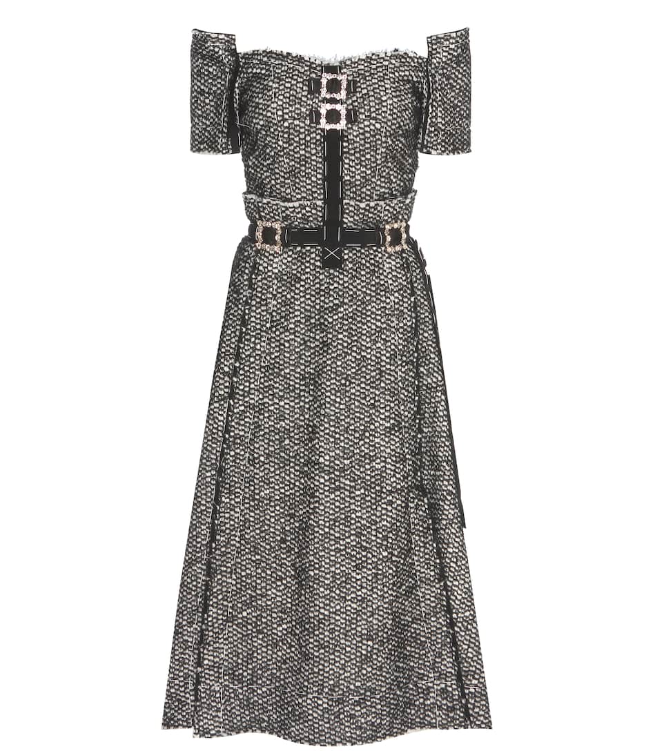 Dolce & Gabbana Verziertes Tweed-Kleid aus einem Woll-Alpaka-Mohairgemisch