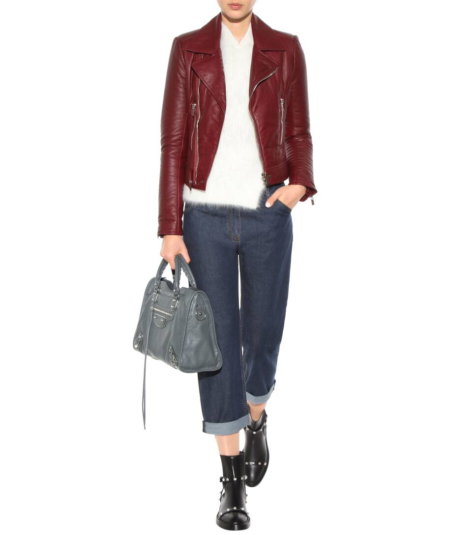 BALENCIAGA Classic Metallic Edge City leather tote