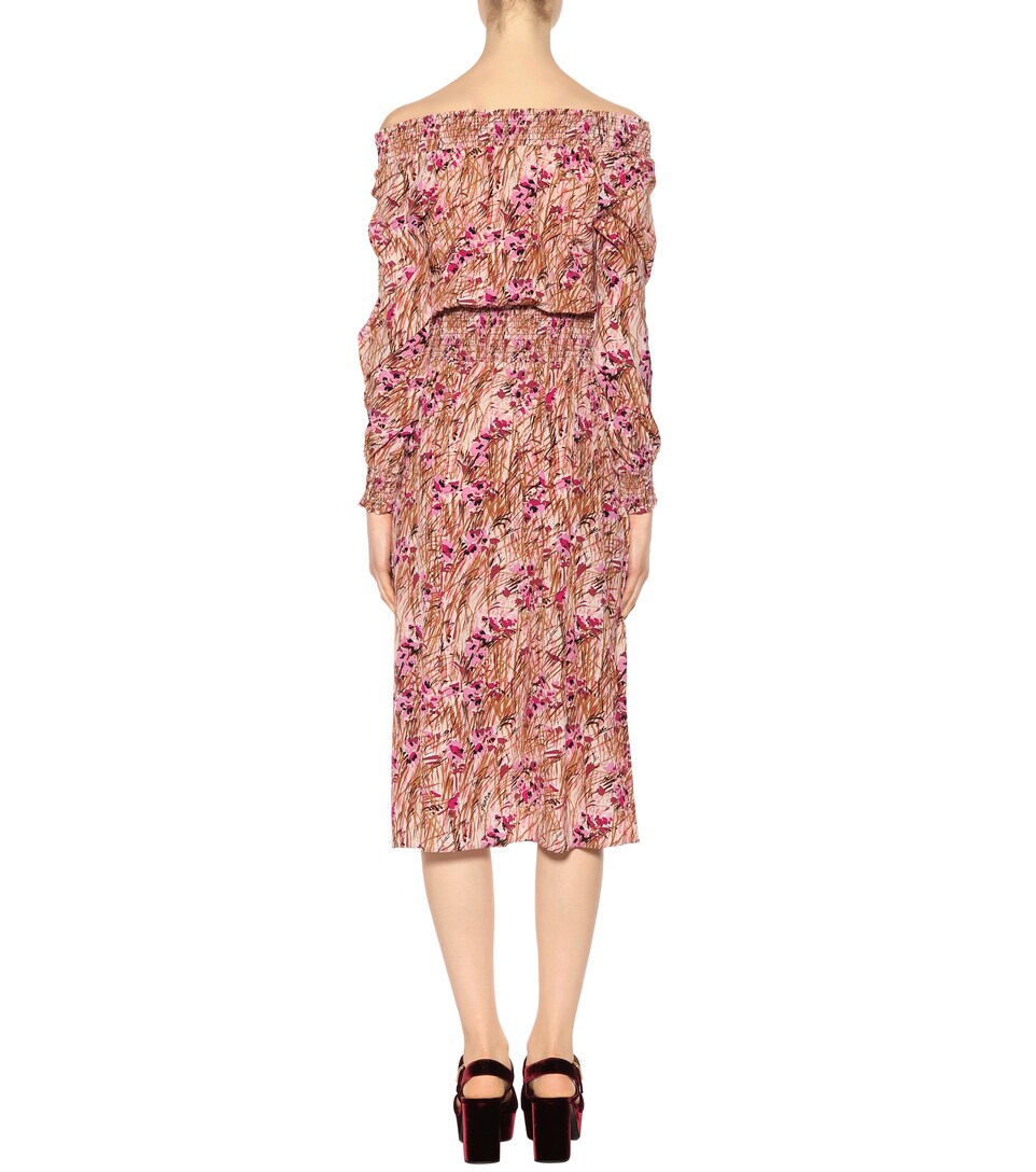 prada off the shoulder dress