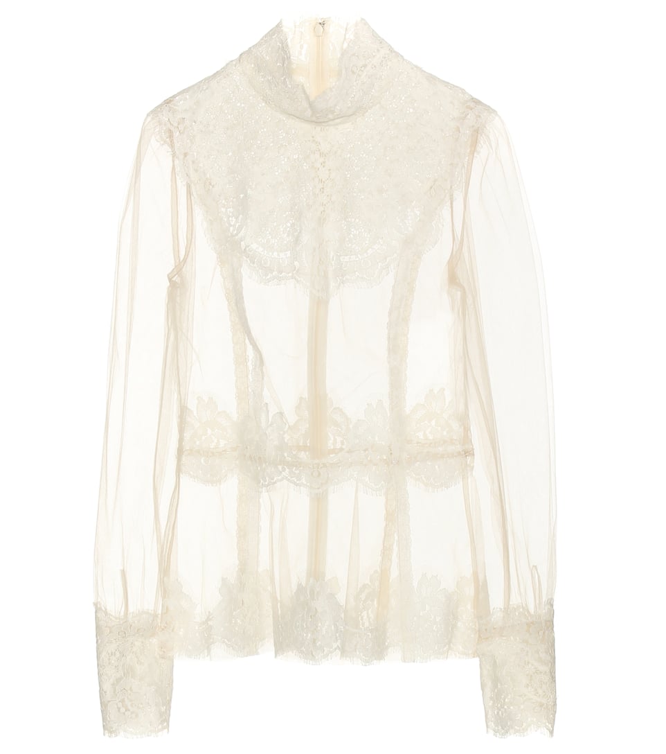 Dolce & Gabbana Tüllbluse mit Guipure-Spitze