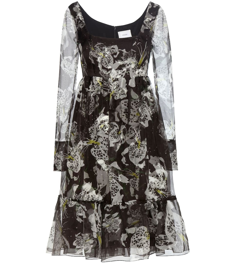 Erdem Bedrucktes Kleid aus Seidenchiffon