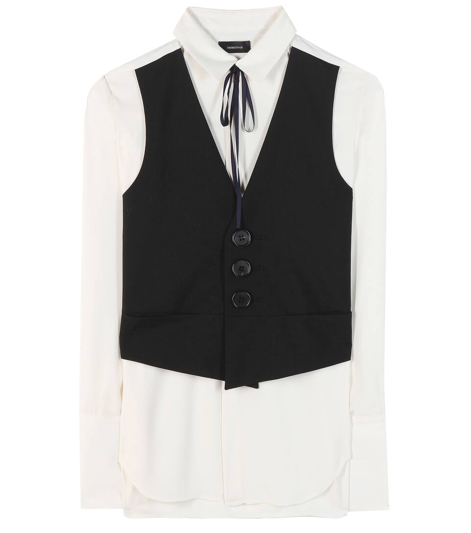 Undercover Bluse aus Georgette mit Wollgilet