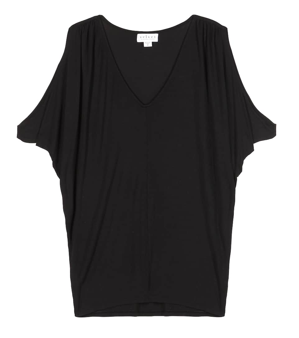 Velvet Jersey-Top Jay mit Cut-outs