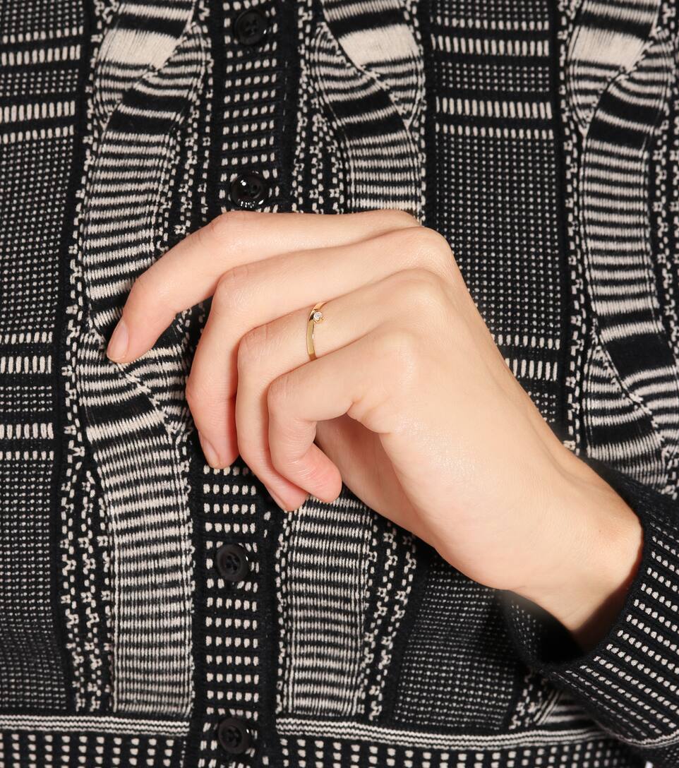 LOREN STEWART Floating Diamond 14kt gold ring