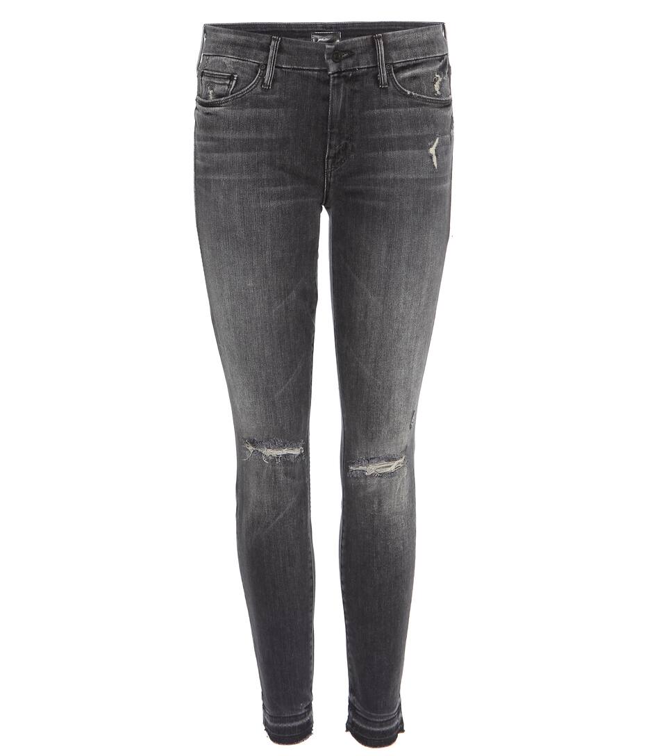 Mother Cropped Jeans Looker aus Stretchdenim