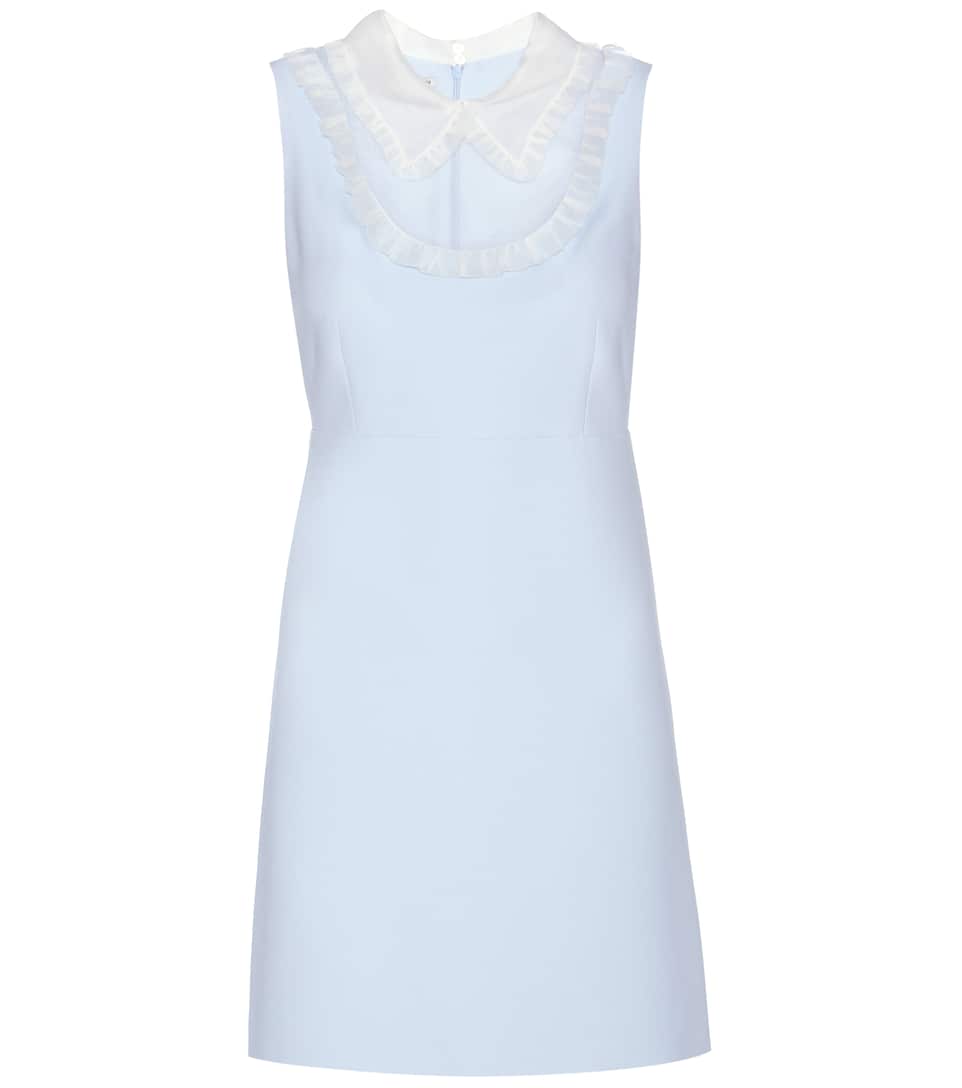 Miu Miu Crêpekleid mit Organzakragen