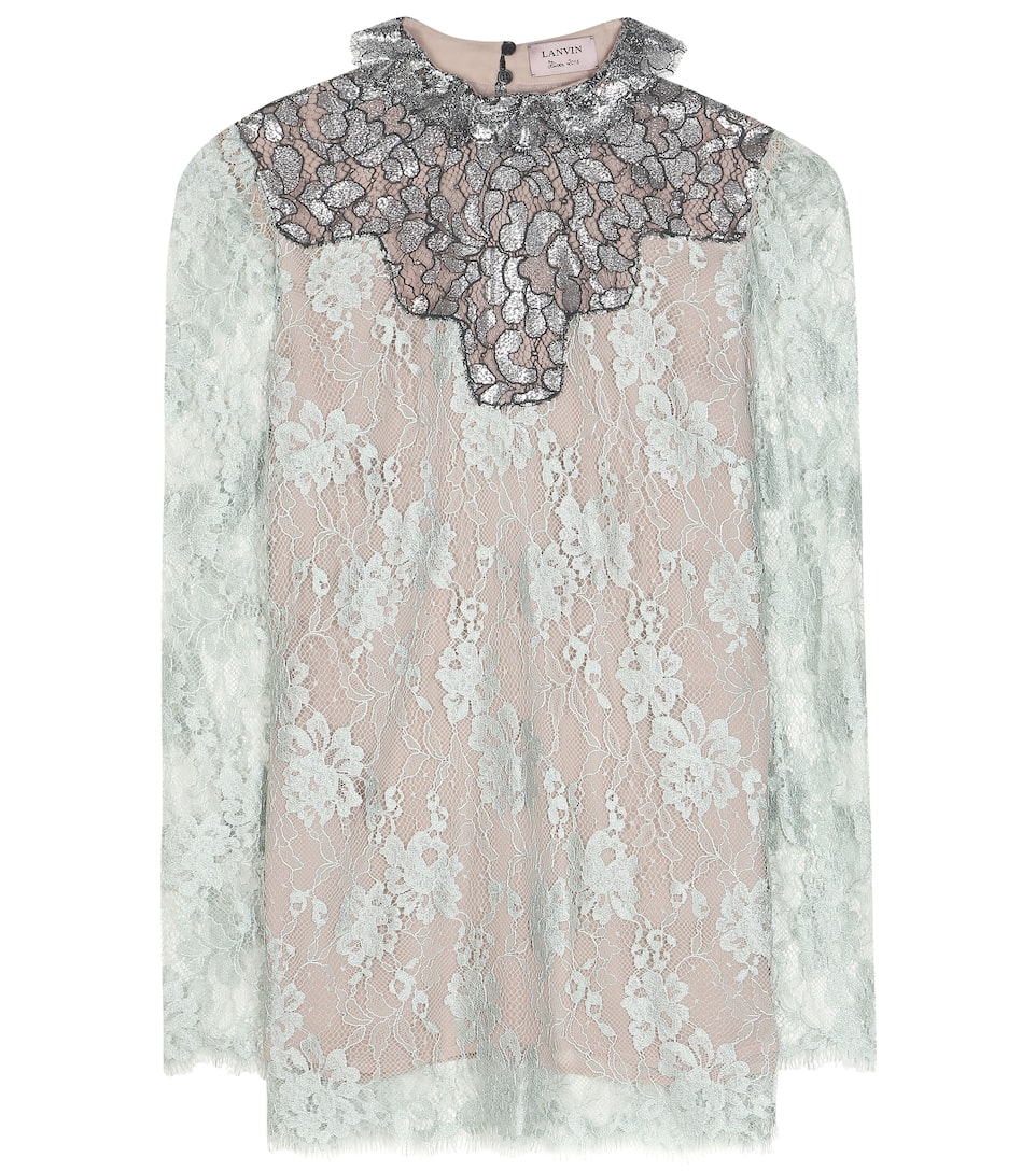 Lanvin Bluse mit Spitzeneinsatz