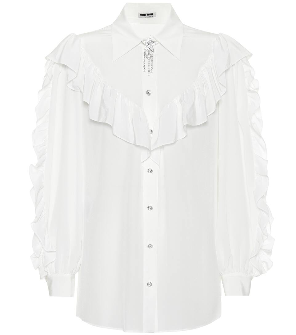 En Artnbsp;p00361972 À Volants Et Cristaux MiuChemise Soie N° H2D9IYWeE