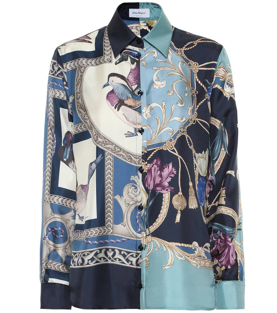 En Salvatore N° FerragamoChemise Soie Imprimée Artnbsp;p00402378 9Ye2IbHWED