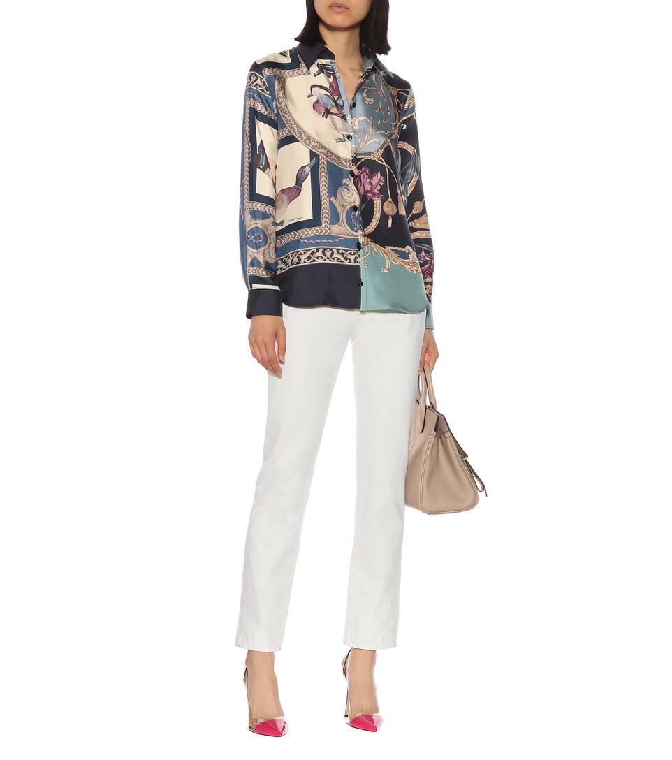 En Salvatore N° FerragamoChemise Soie Imprimée Artnbsp;p00402378 9Ye2IbHWED