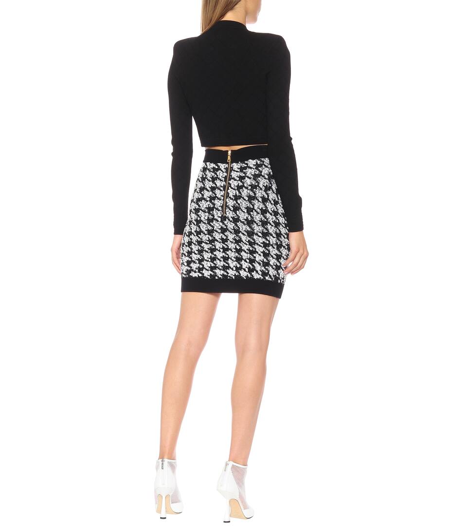 En Artnbsp;p00397893 À Carreaux BalmainMini N° jupe Tweed mnvNw0O8