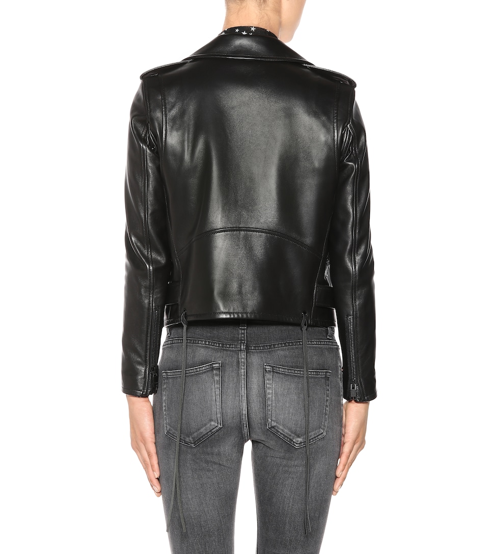 SAINT LAURENT Signature L17 Leather Biker Jacket in Graeito | ModeSens