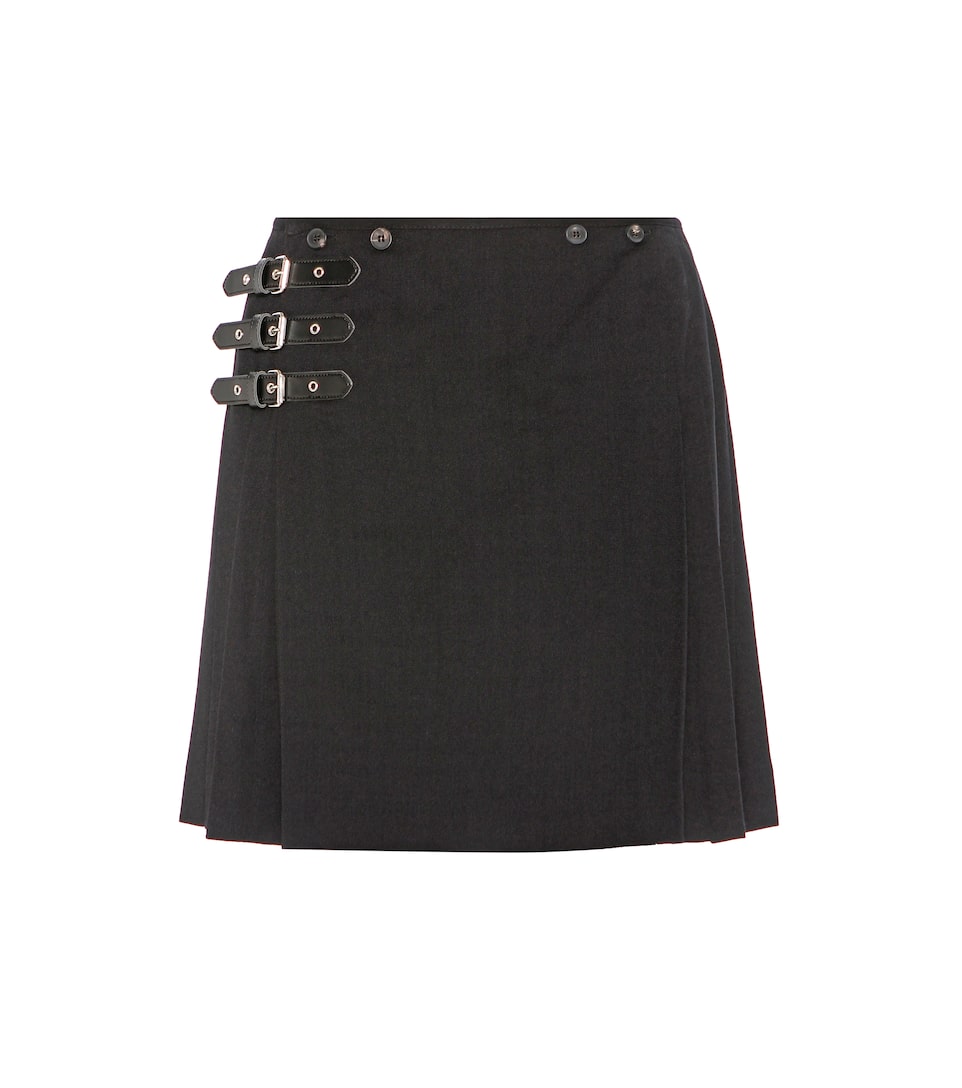 McQ Alexander McQueen Faltenrock aus Crêpe mit Lederschnallen