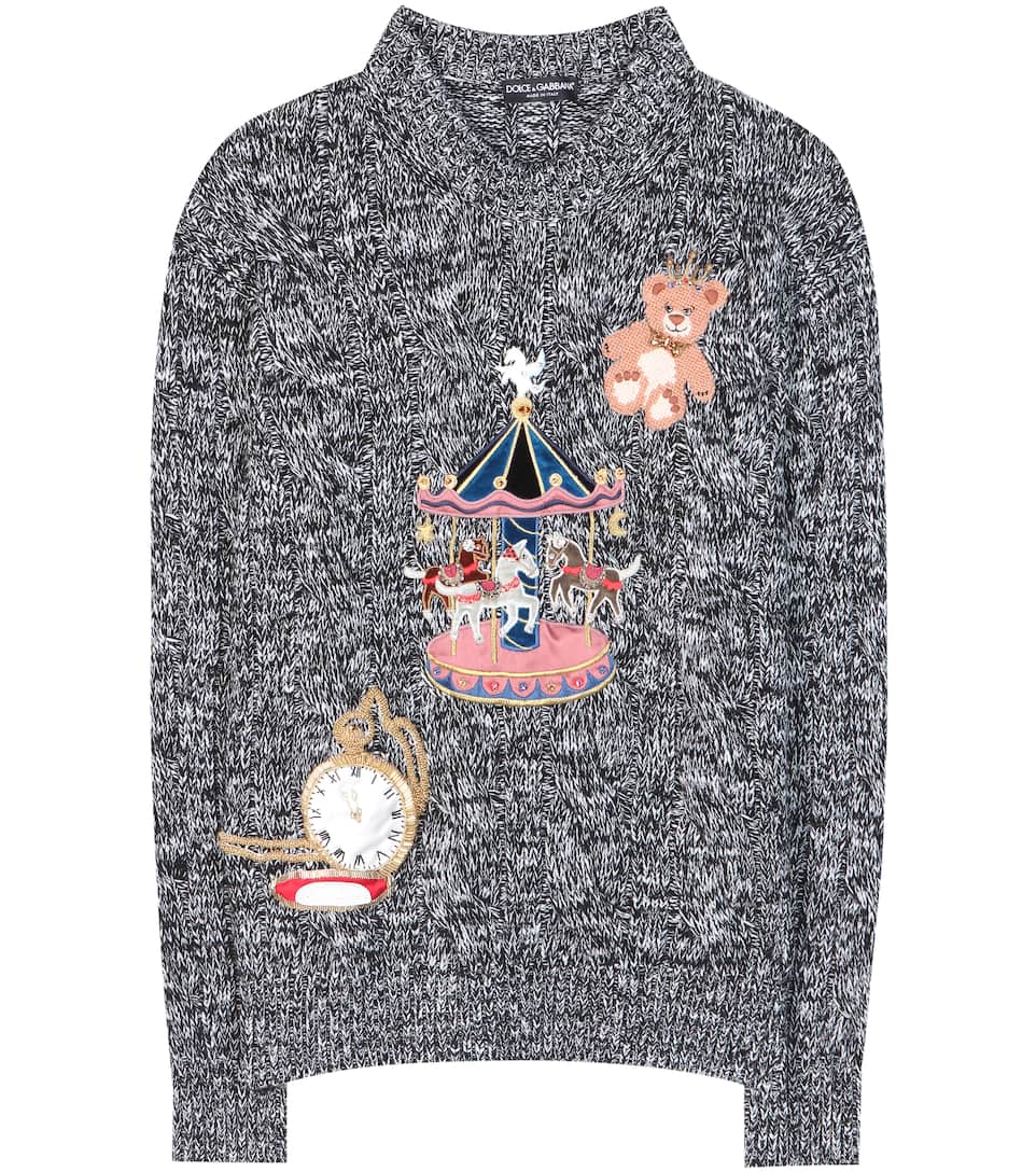 Dolce & Gabbana Bestickter Strickpullover aus Cashmere