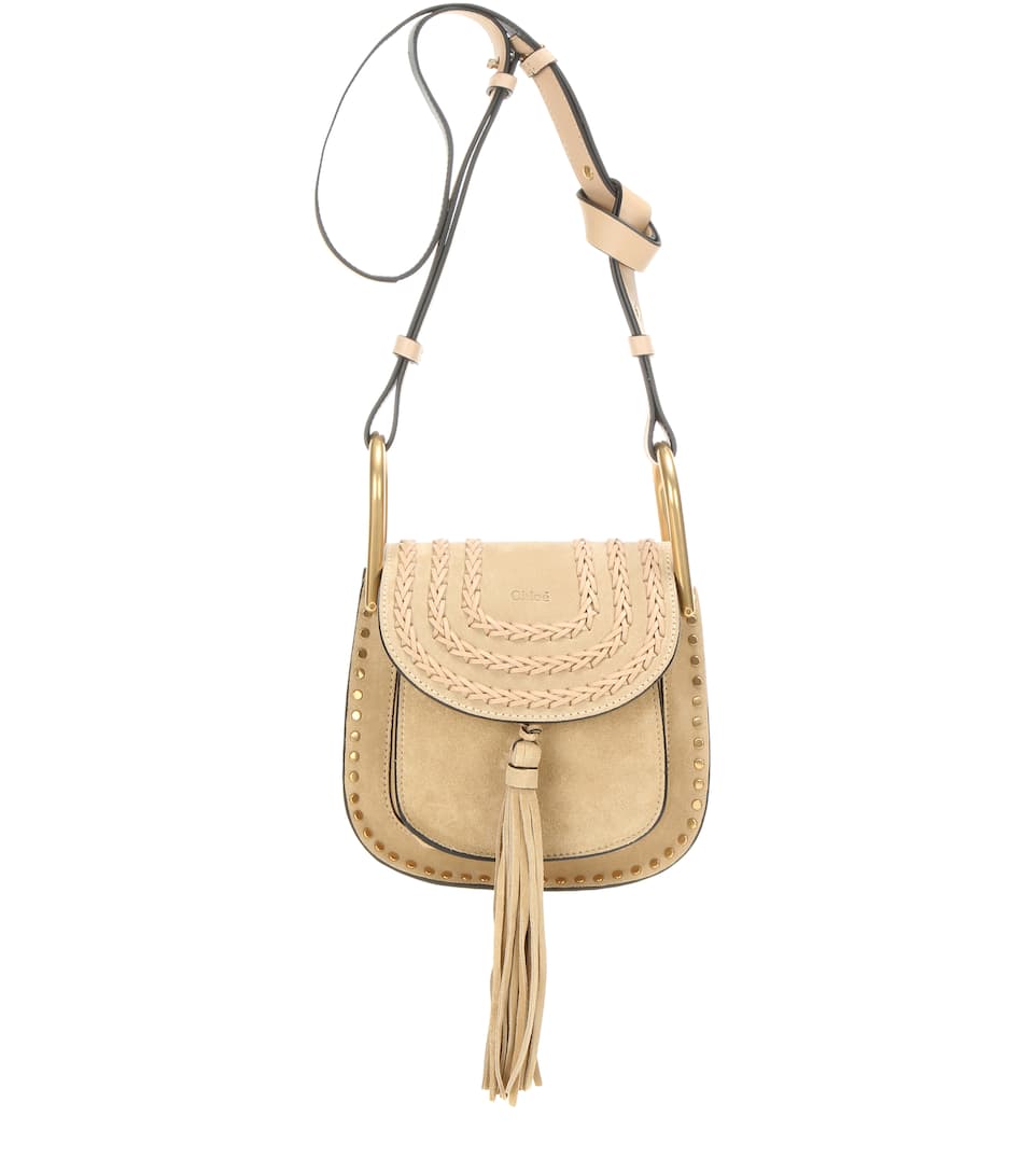 Chloé Schultertasche Hudson Mini aus Veloursleder