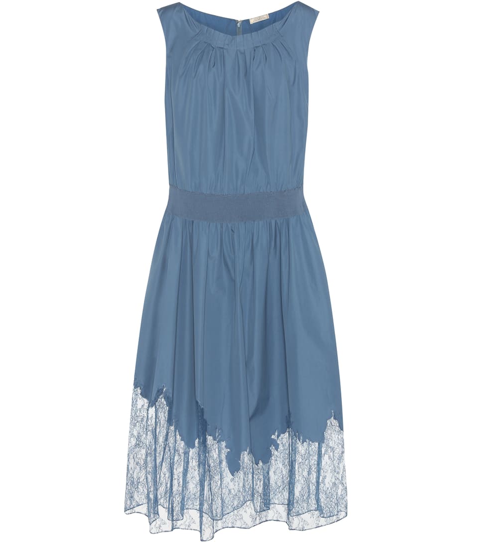 Nina Ricci Baumwollkleid mit Spitze