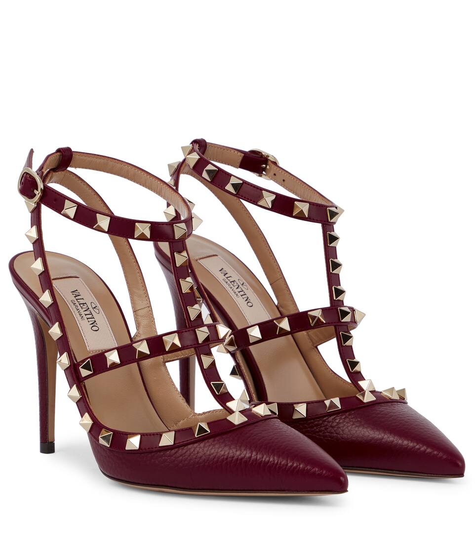 valentino garavani rockstud leather 100mm pump