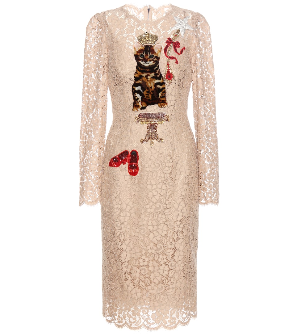 Dolce & Gabbana Verziertes Kleid aus schnurgebundener Spitze