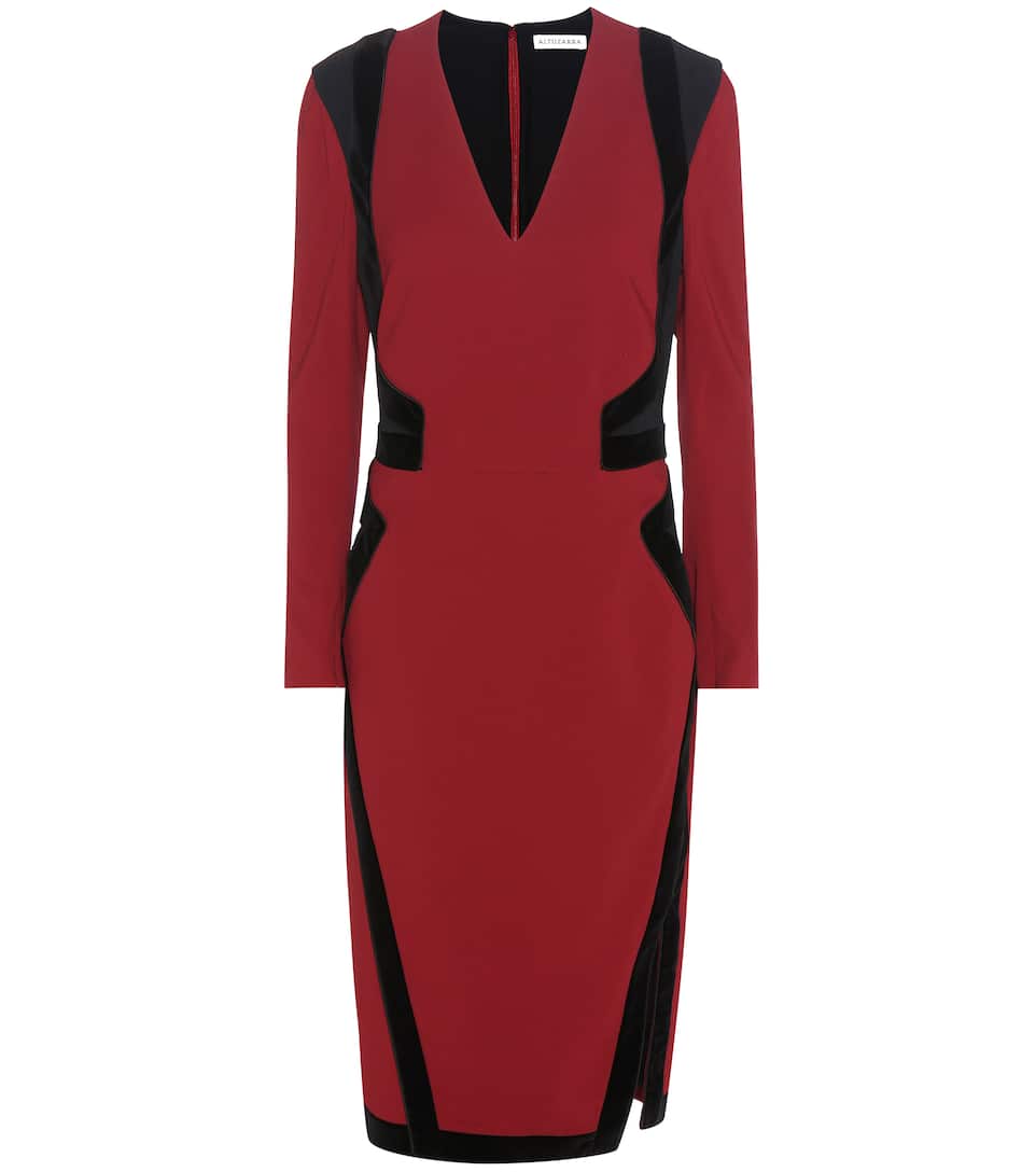 Altuzarra Kleid Becca aus Crêpe mit Samtbesatz