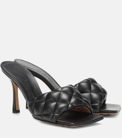 bottega veneta quilted leather mules