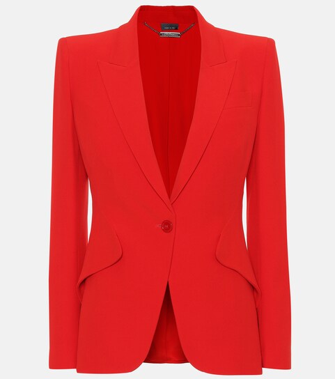 red crepe blazer