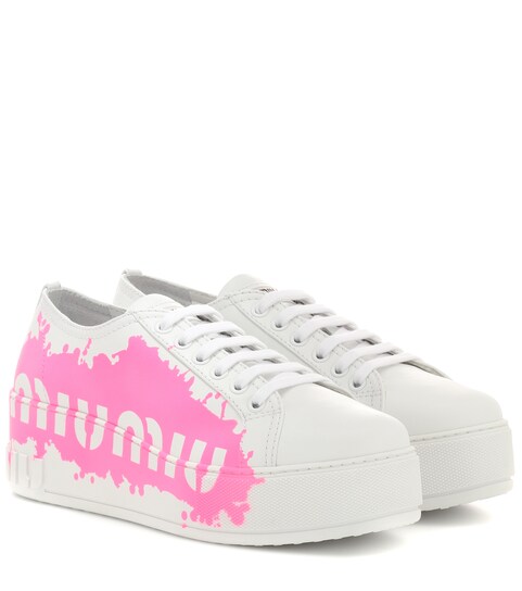 miu miu white platform sneakers