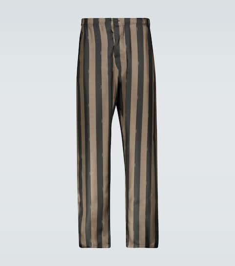 Striped silk pants
