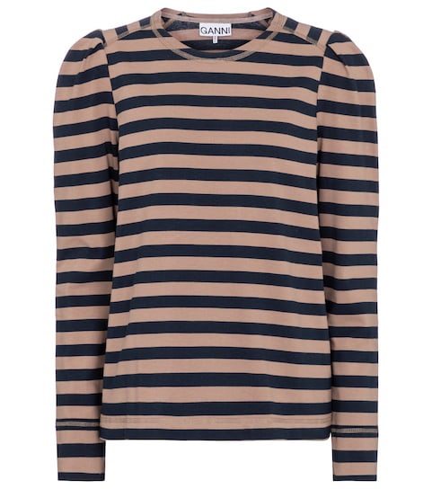 Ganni - Striped cotton top | Mytheresa