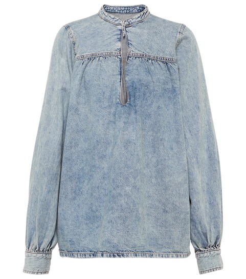 Ganni - Denim blouse | Mytheresa