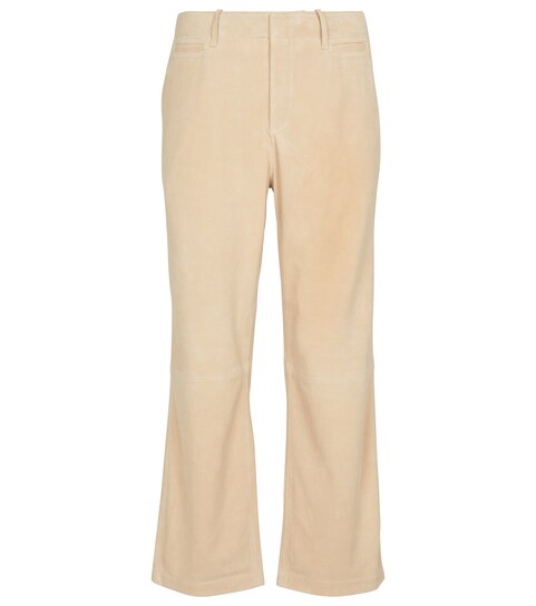 Frame - Le Tomboy high-rise suede pants 