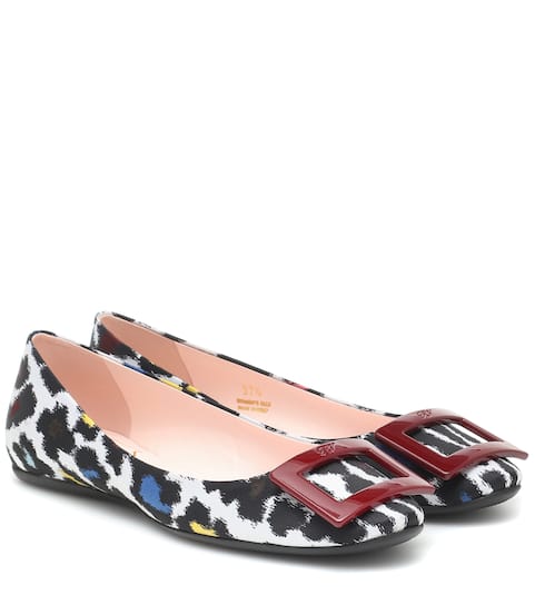 Gomette leopard-jacquard ballet flats