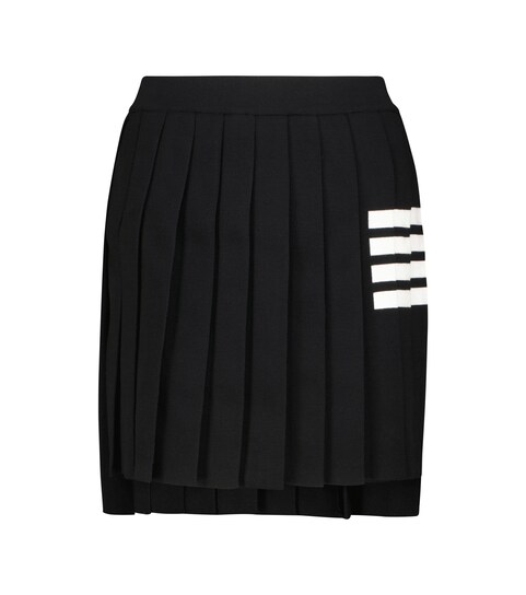 Thom Browne High-rise pleated wool-blend miniskirt