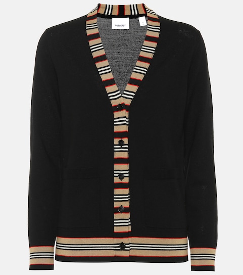 icon stripe merino wool cardigan