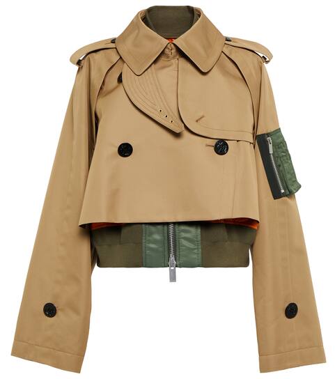 sacai nylon twill coat