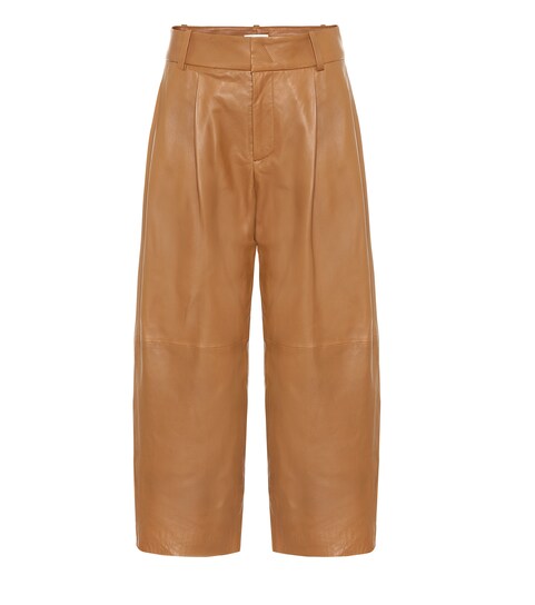 Cropped Wide-Leg Leather Pants | Vince 