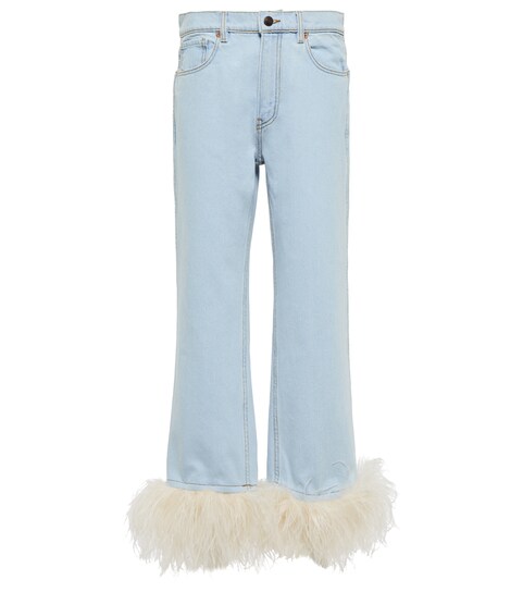 Magda Butrym - Feather-trimmed cropped 