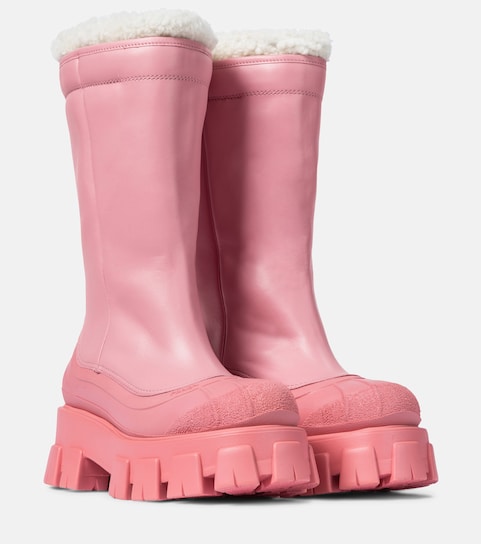 pink shearling boots